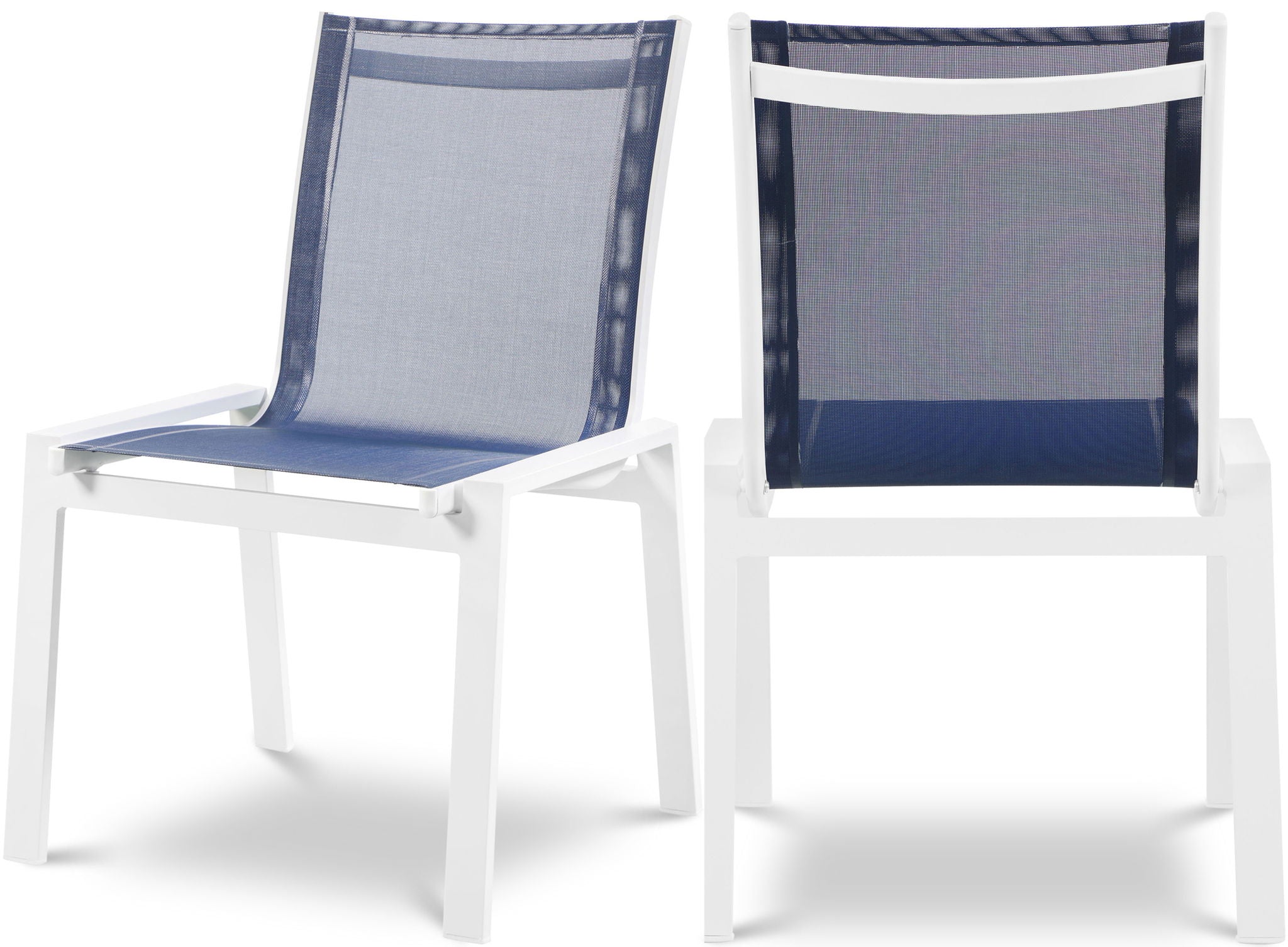 Nizuc - Outdoor Patio Dining Chair With White Frame (Set of 2)