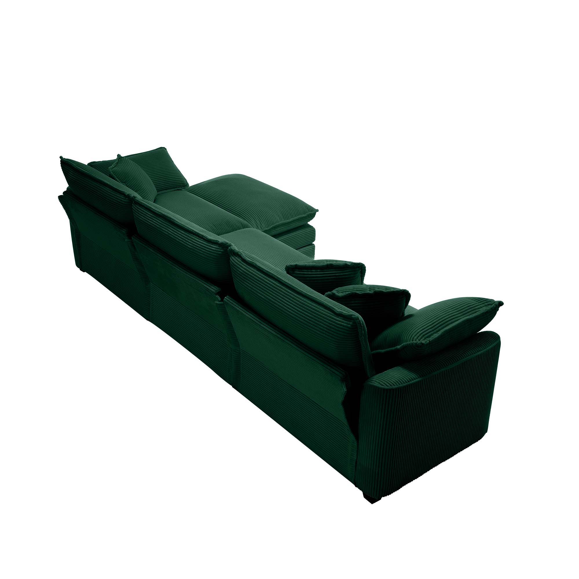 Modern Modular Cushion Sofa With Ottoman, Low Back, Deep Seating Sofa Set