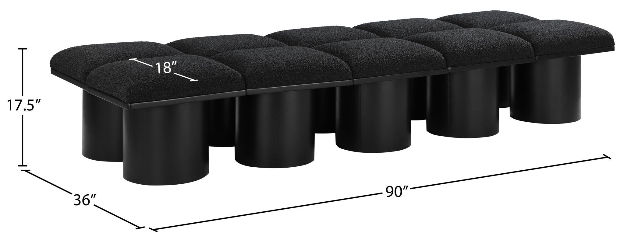 Pavilion - 10 Piece Modular Bench With Black Base
