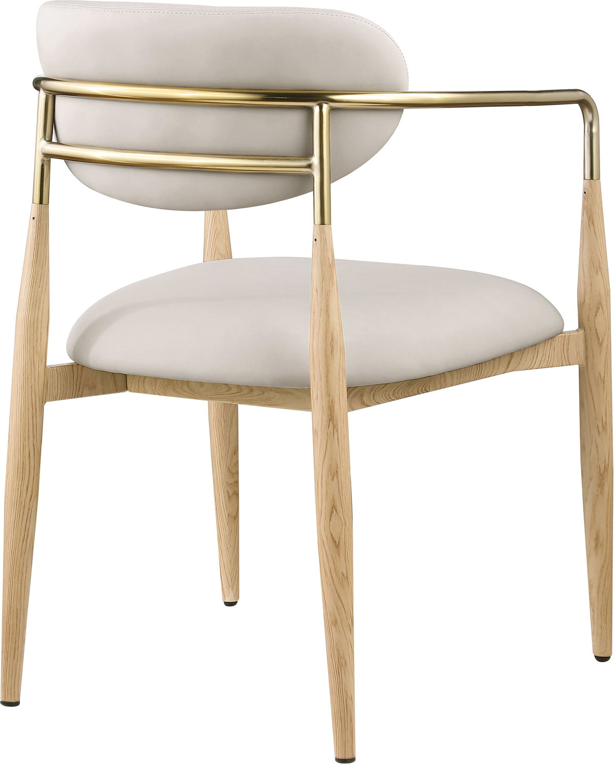 Ronda - Vegan Leather Upholstered Dining Arm Chair - Natural Legs