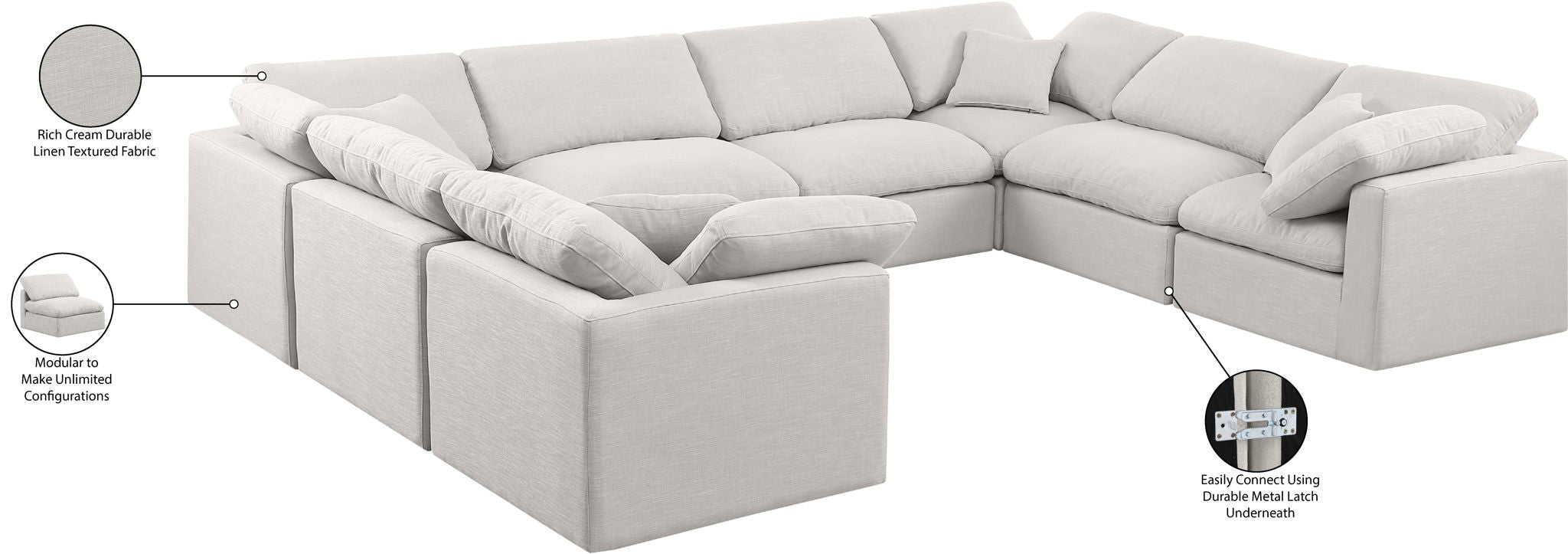 Indulge - Linen 8 Piece Modular Sectional
