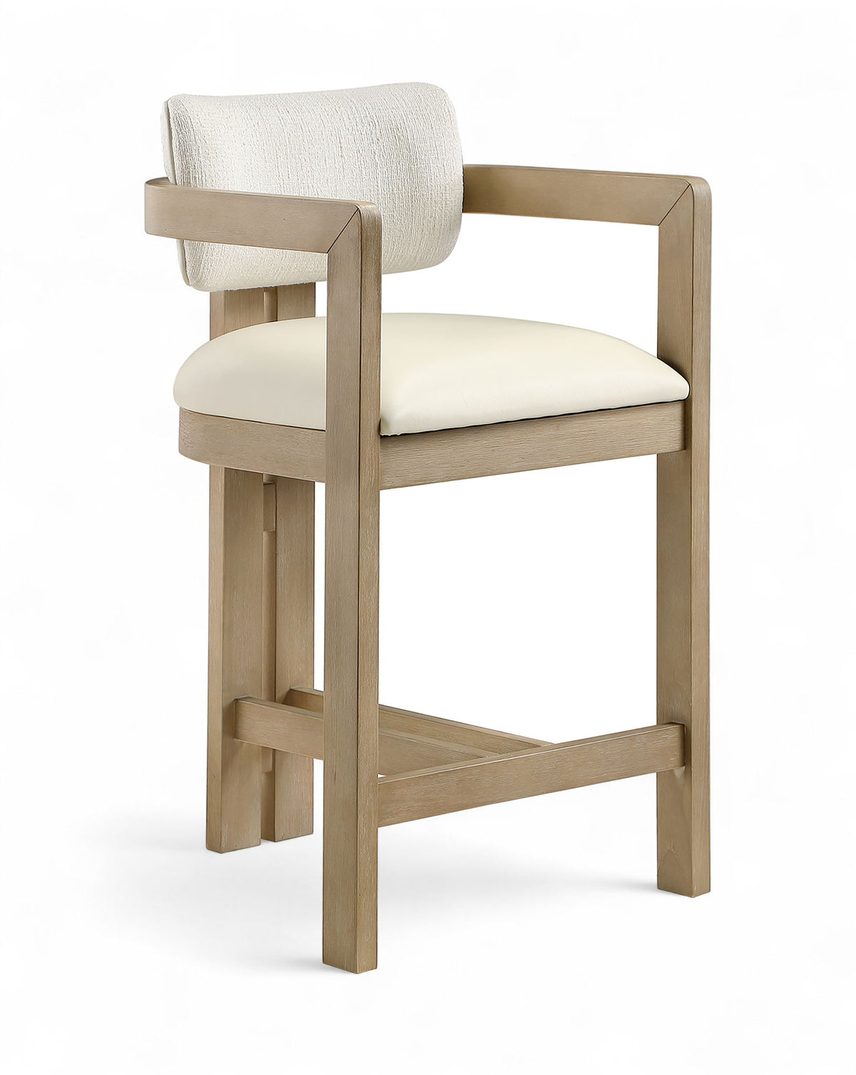 Ravina - Upholstered Counter Stool With Stained Natural Base