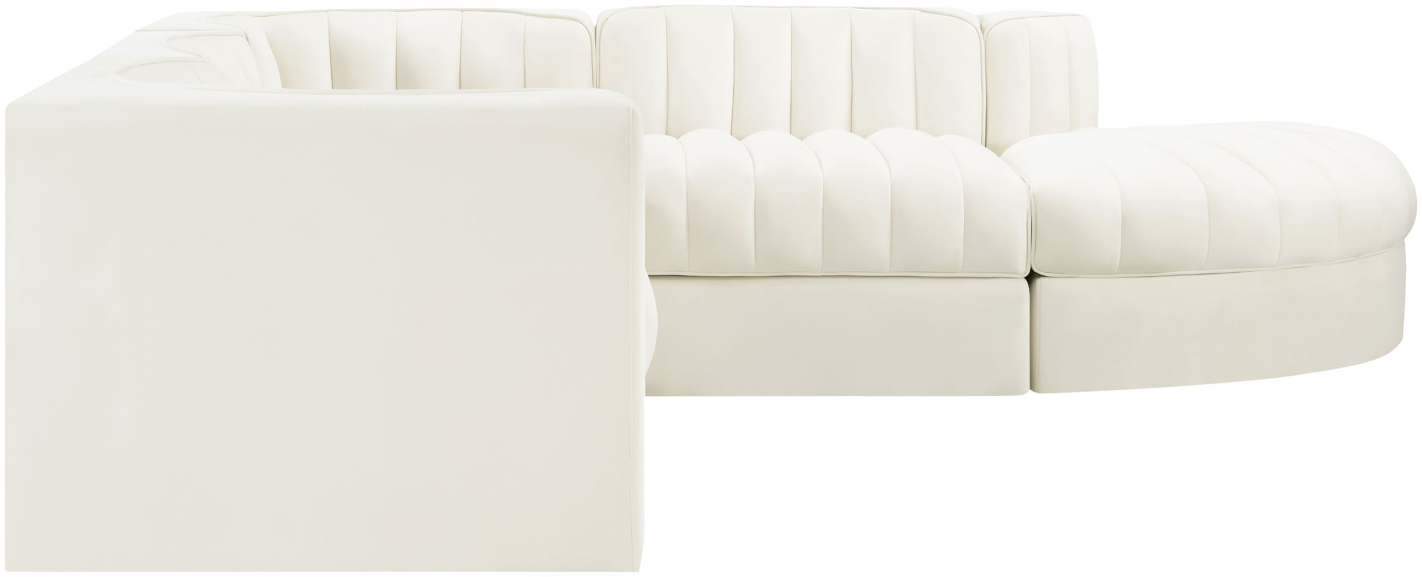 Rummi - Velvet Performance Fabric Upholstered 5 Piece Modular Sectional