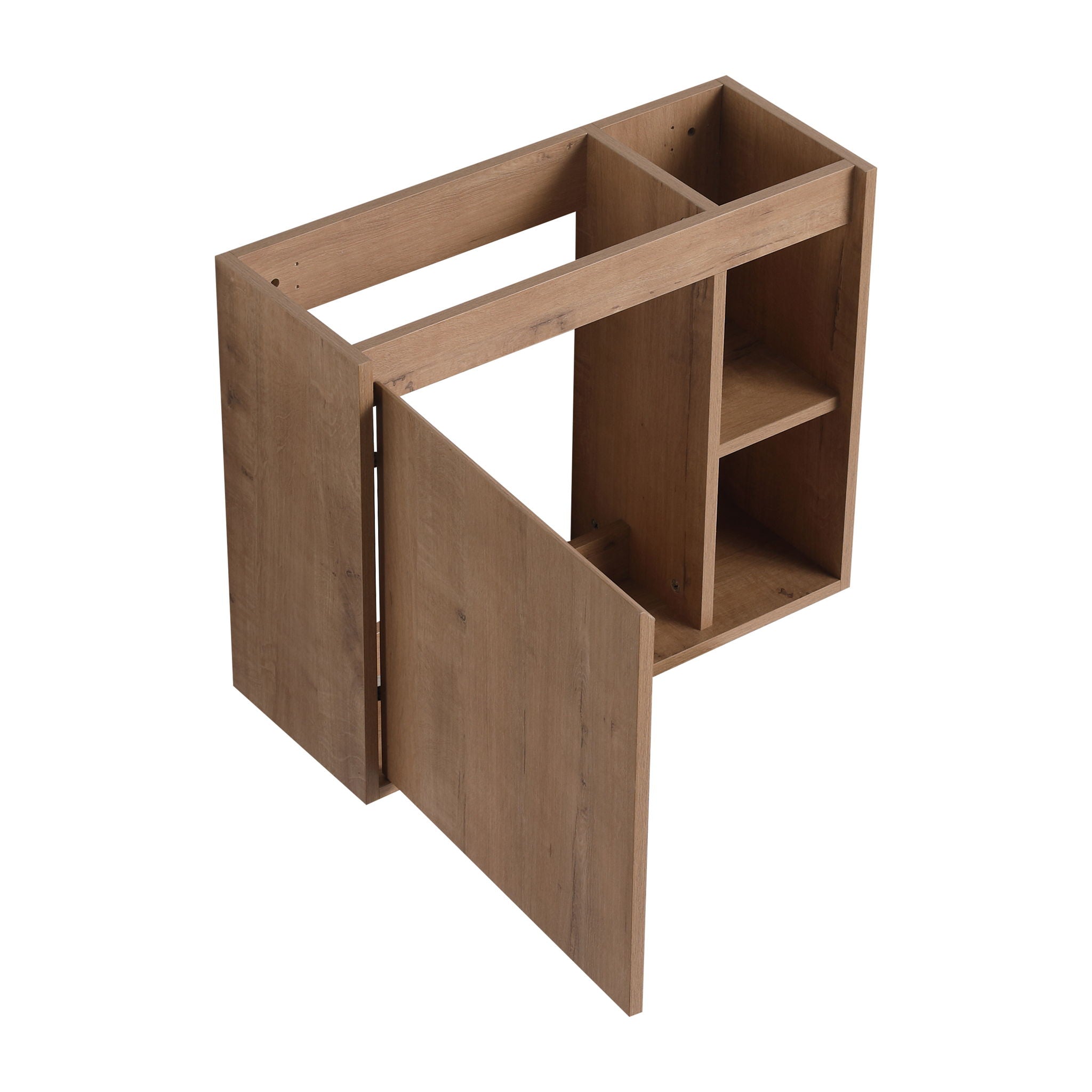 24" Wall Mounted Bathroom Vanity & Sink & Soft Close Door - Imitative Oak / White
