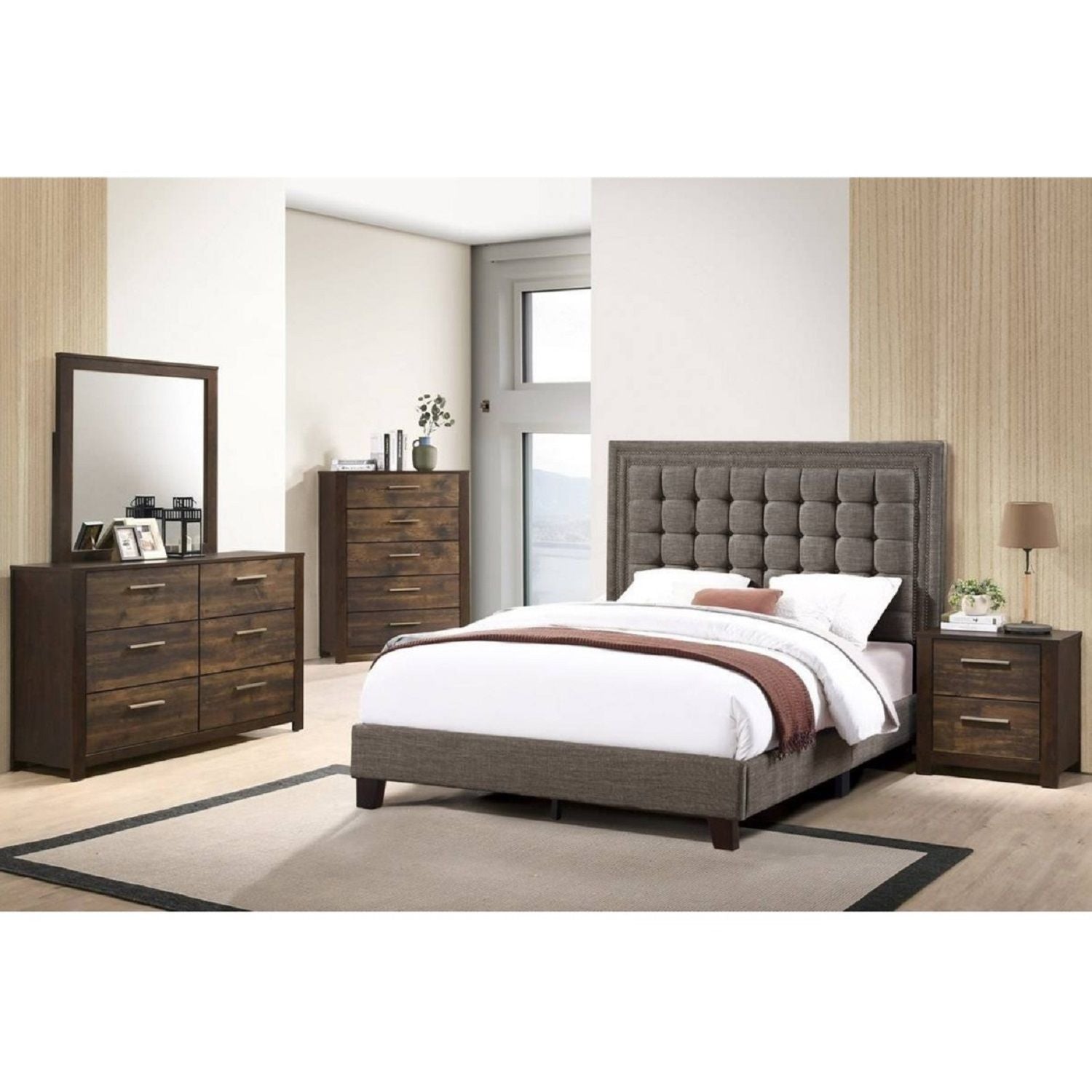 Upholstered Bed Tufted Headboard
