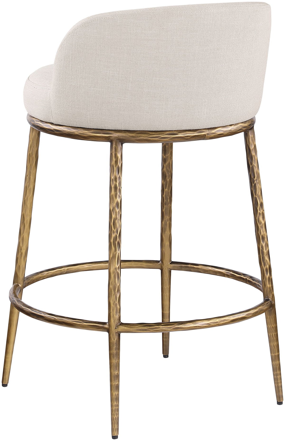 Ferro - Upholstered Counter Stool With Brushed Gold Base