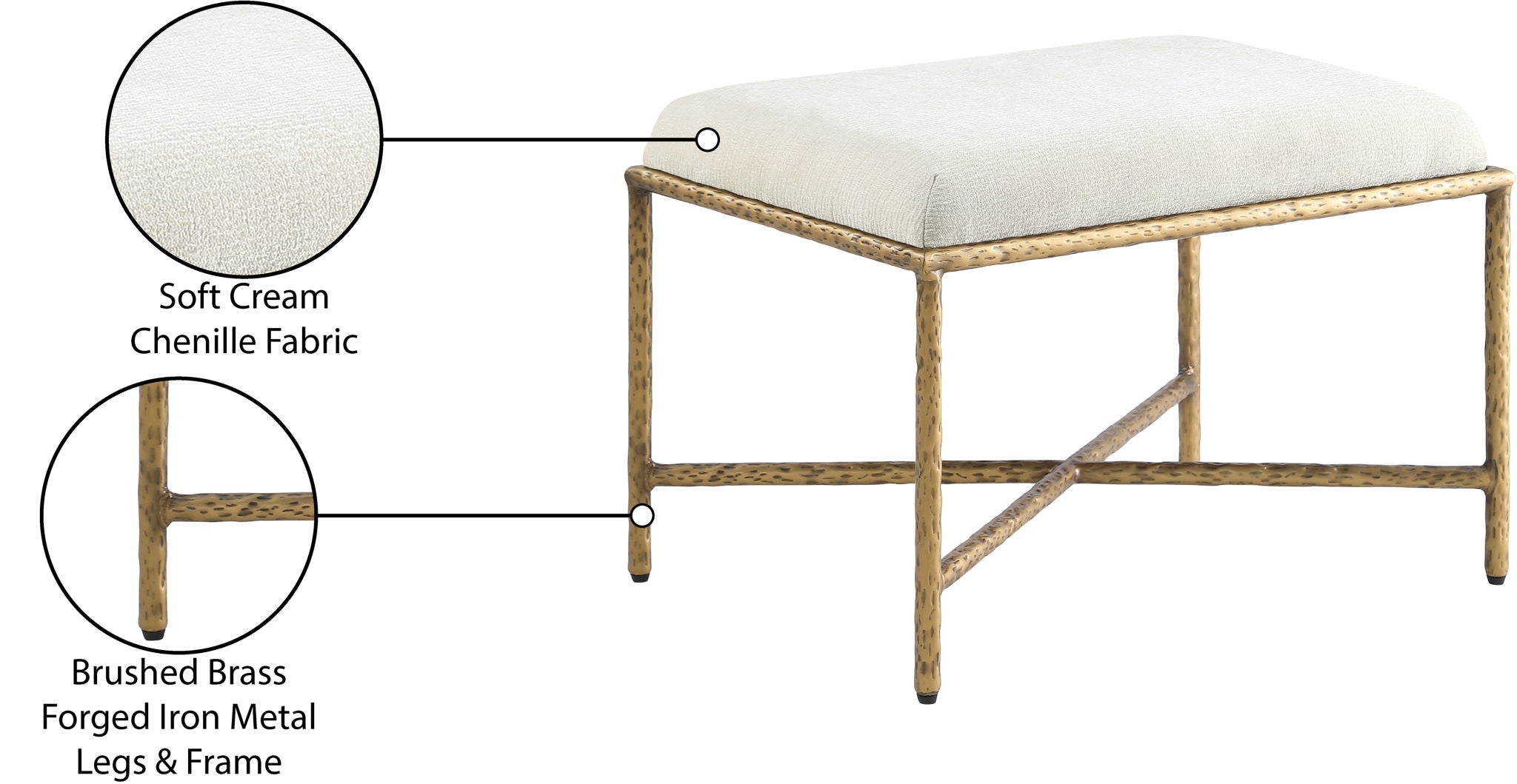 Valley - Bench With Gold Frame
