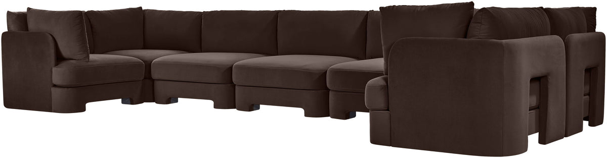 Hammond - Velvet Performance Fabric Upholstered 7 Piece U-Shaped Sectional
