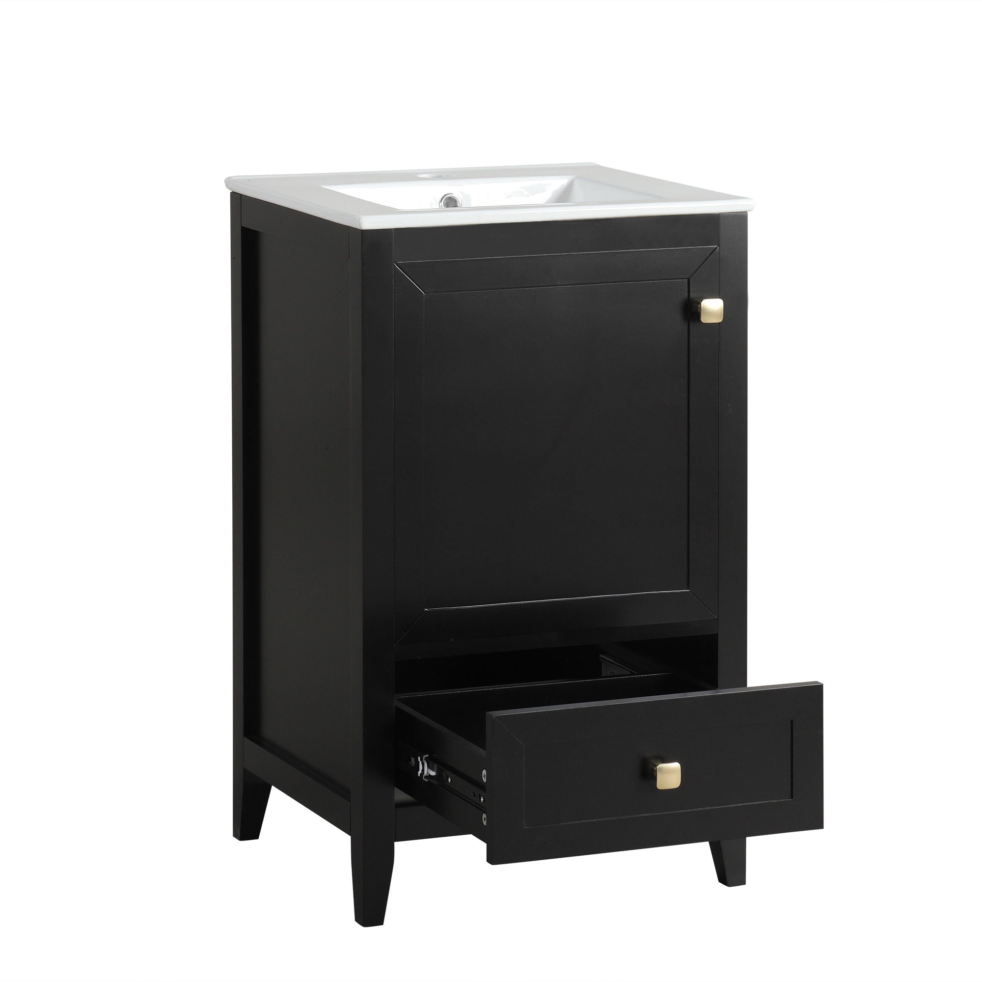 Bathroom Vanity With Sink, Soft Closing Cabinet Door, Storage Rack And Drawer