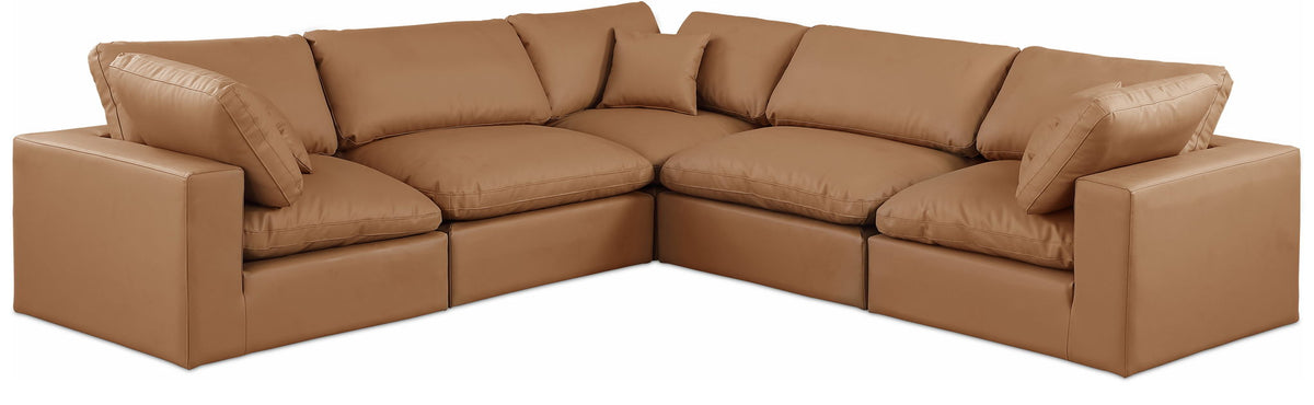 Comfy - 5 Piece Faux Leather Modular Corner Sectional