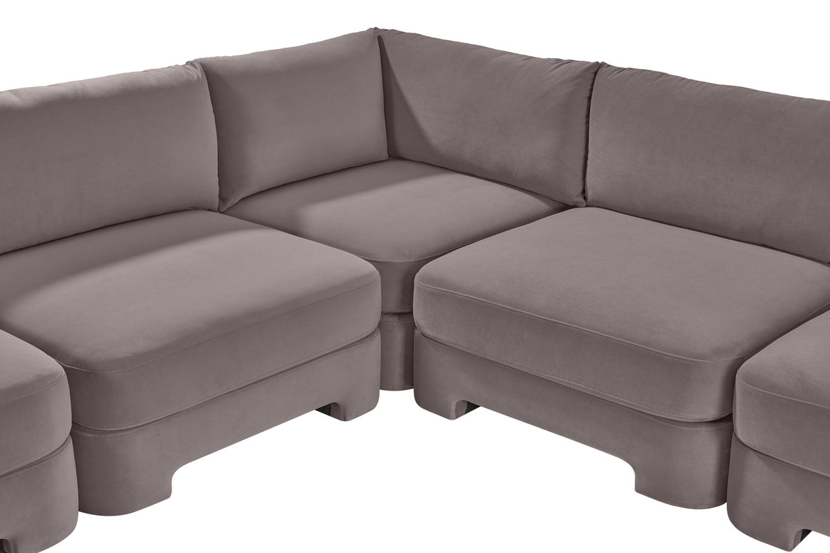 Hammond - Velvet Performance Fabric Upholstered 7 Piece Armless Sectional