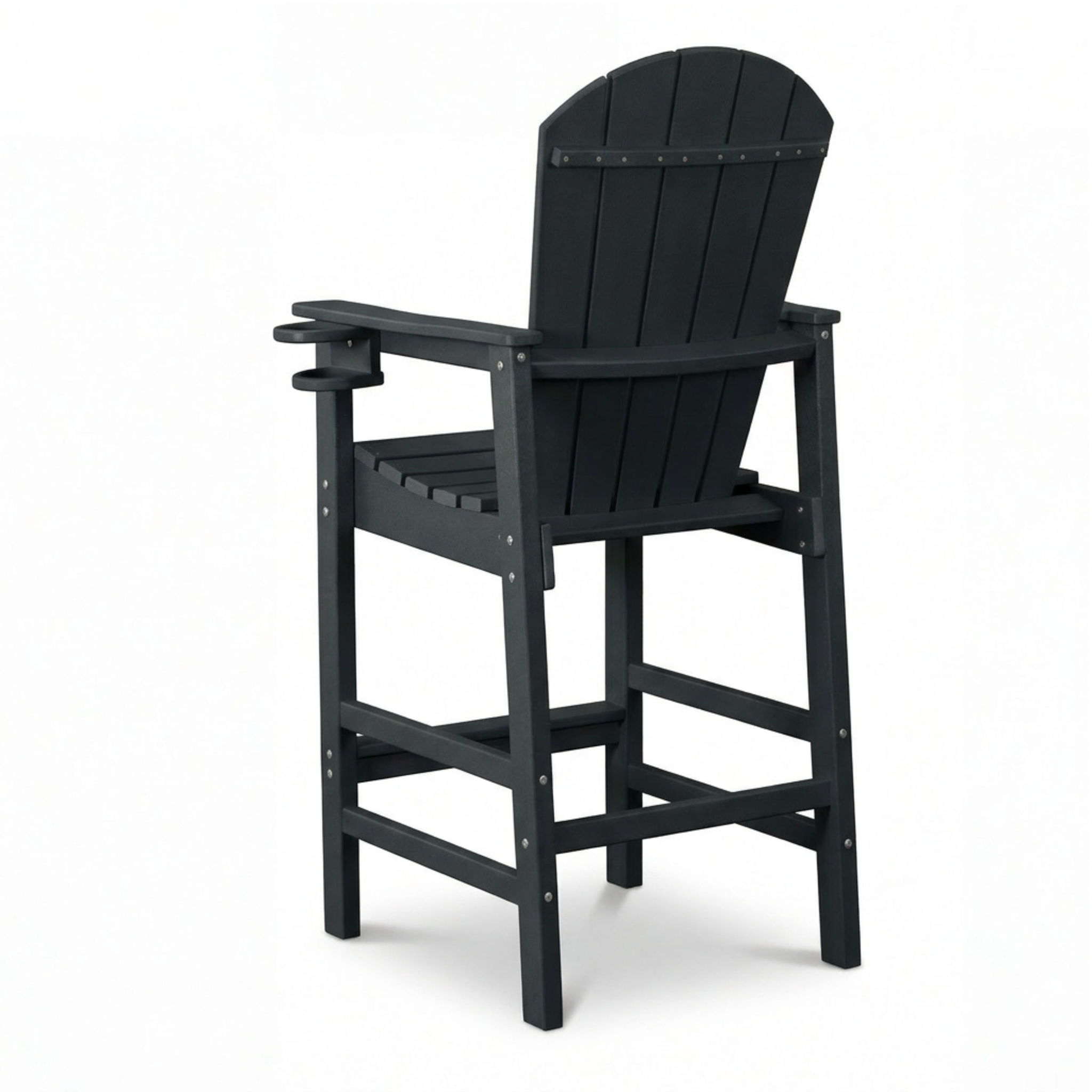Bar Height Adirondack Chair With Cup Holder And Armrests