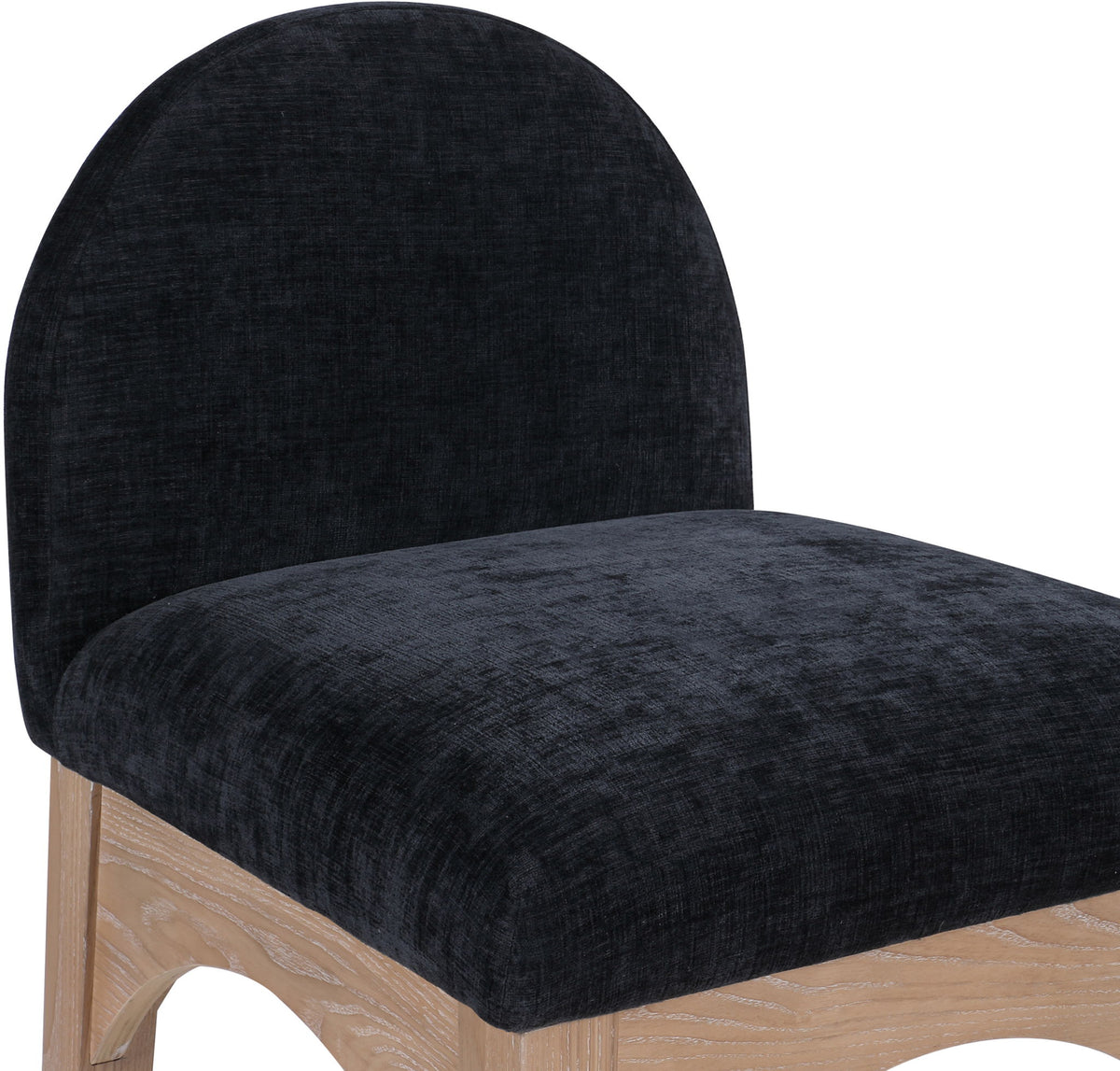 Waldorf - Chenille Stool With Natural Legs