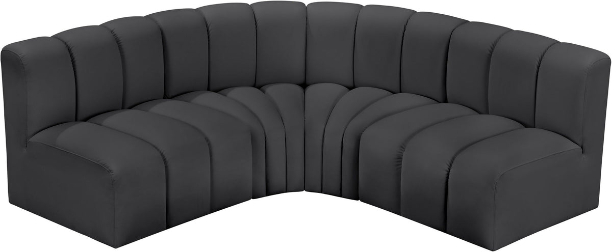 Arc - Faux Leather 4 Piece Corner Modular Sofa