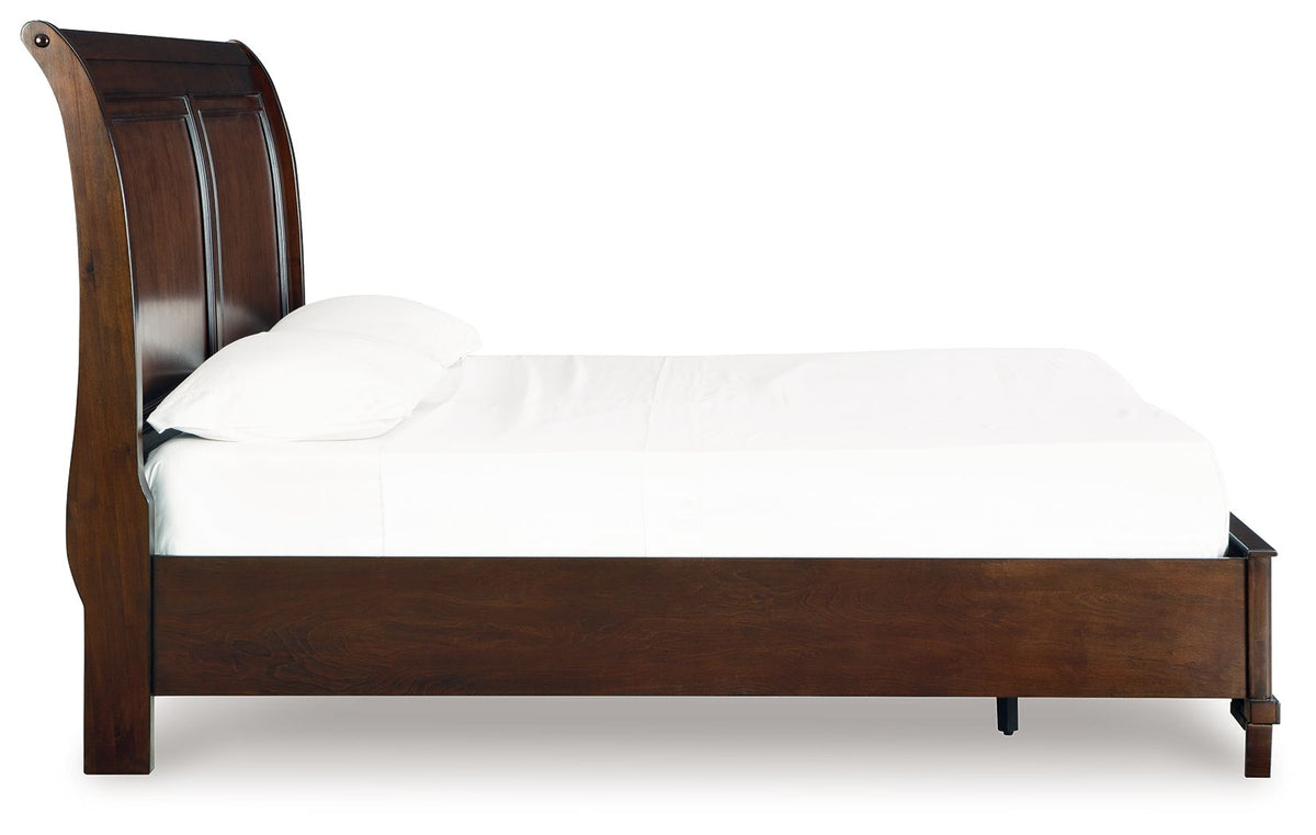 Trellington - King Sleigh Storage Bed - Brown