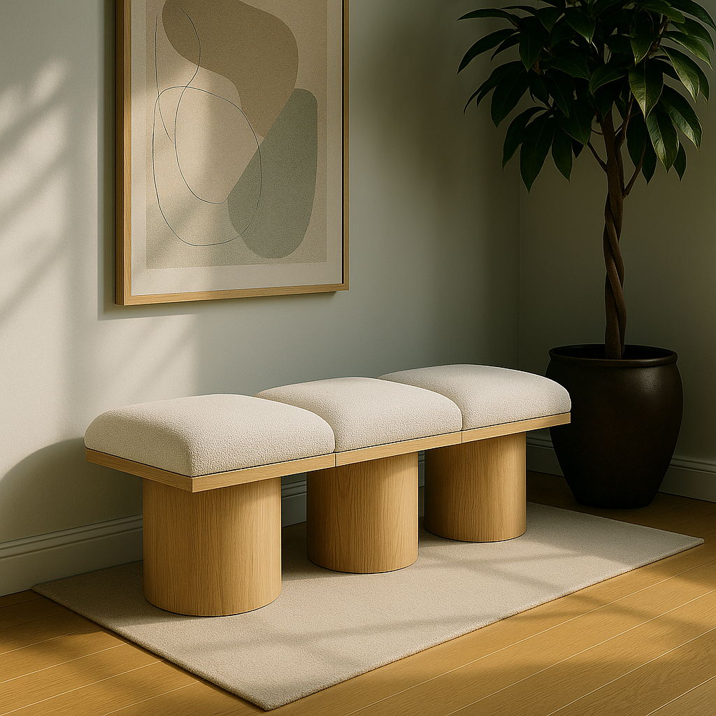 Pavilion - 3 Piece Modular Bench With Natural Base