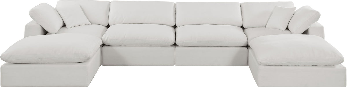 Comfy - 6 Piece Linen Modular Double Chaise Sectional