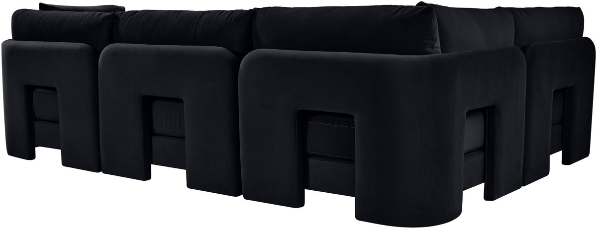 Hammond - Velvet Performance Fabric Upholstered 4 Piece Armless Sectional