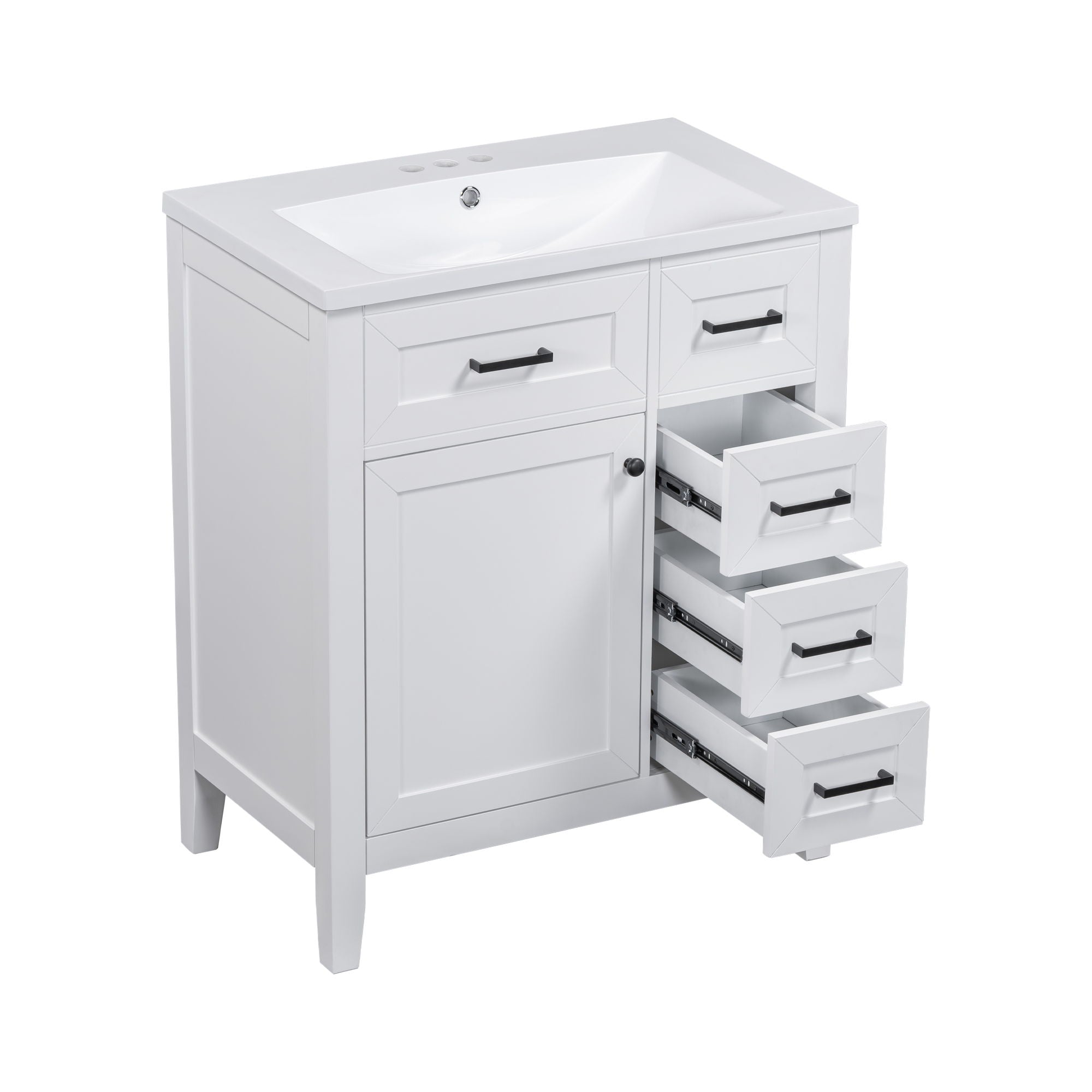 Modern Bathroom Vanity With Sink Combo, 3 Drawers