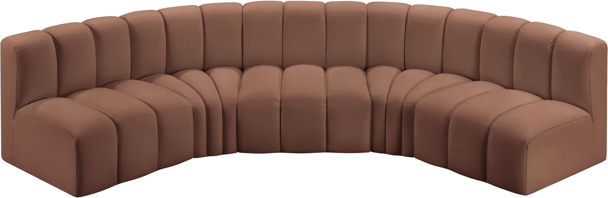 Arc - Faux Leather 5 Piece U-Shaped Modular Sofa