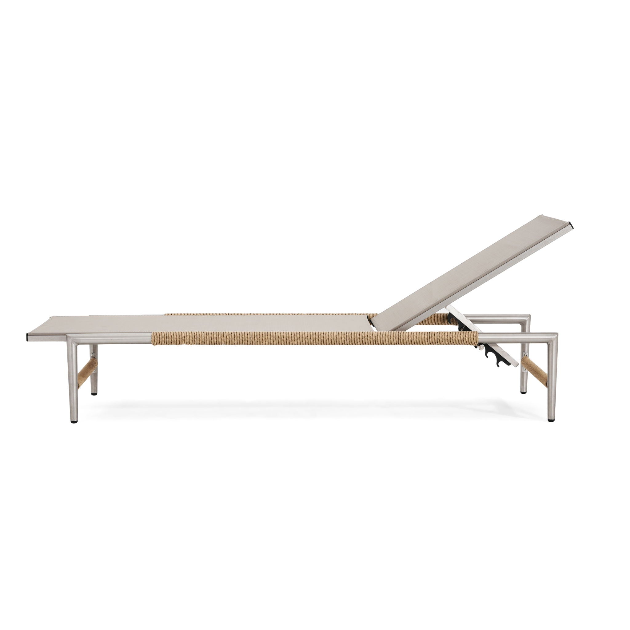 Hargrove - Outdoor Patio Aluminum Chaise Lounge (Set of 2) - Natural / Silver