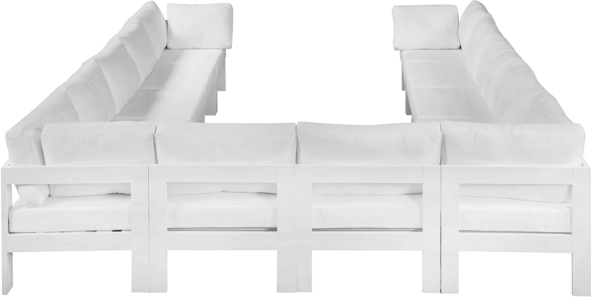 Nizuc - Outdoor Patio 12 Piece Modular Sectional With White Frame