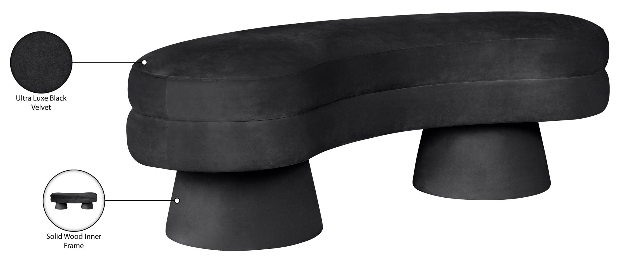Zenna - Velvet Bench