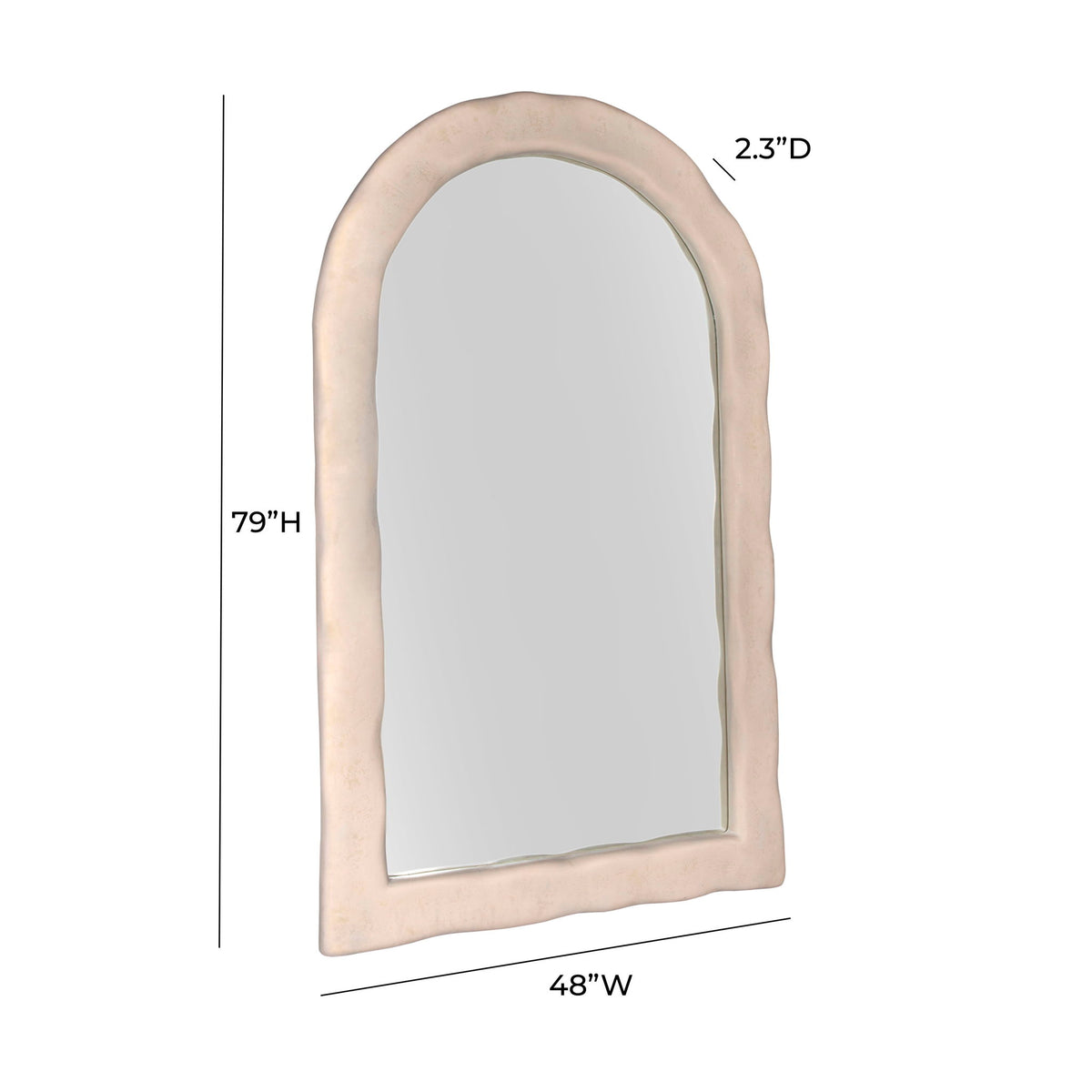 Kaia - Textured Floor Mirror - Cream