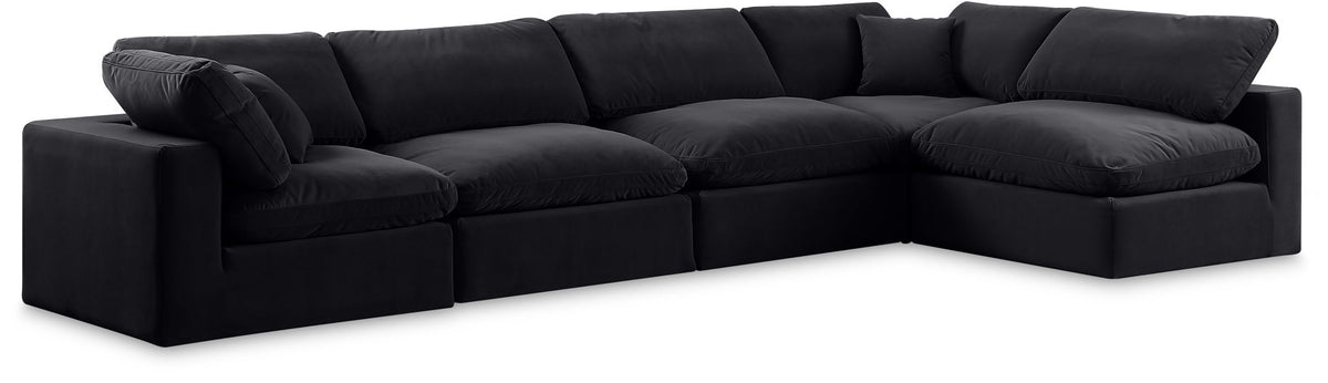 Comfy - 5 Piece Velvet Modular Sectional