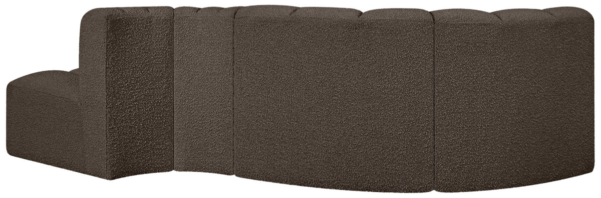 Arc - Boucle Fabric 4 Piece L-Shaped Modular Sofa