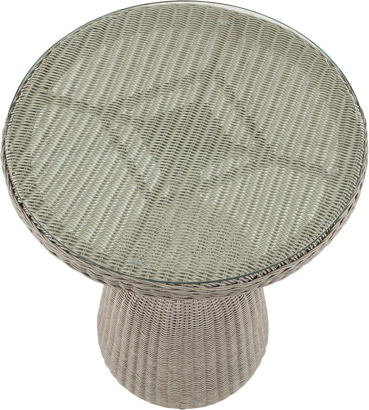 Seacrest - Tempered Glass Top And Wicker Outdoor Patio Counter Height Table