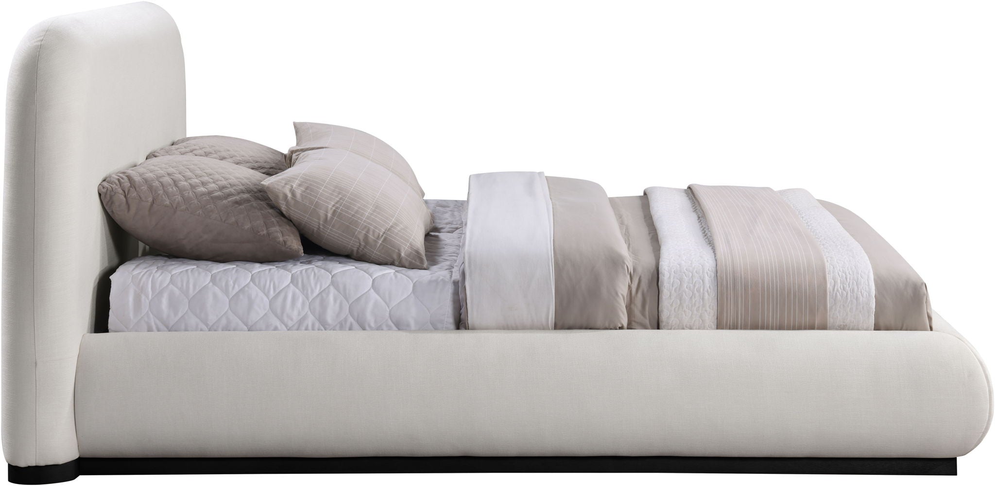 Vaughn - Linen Bed With Black Base