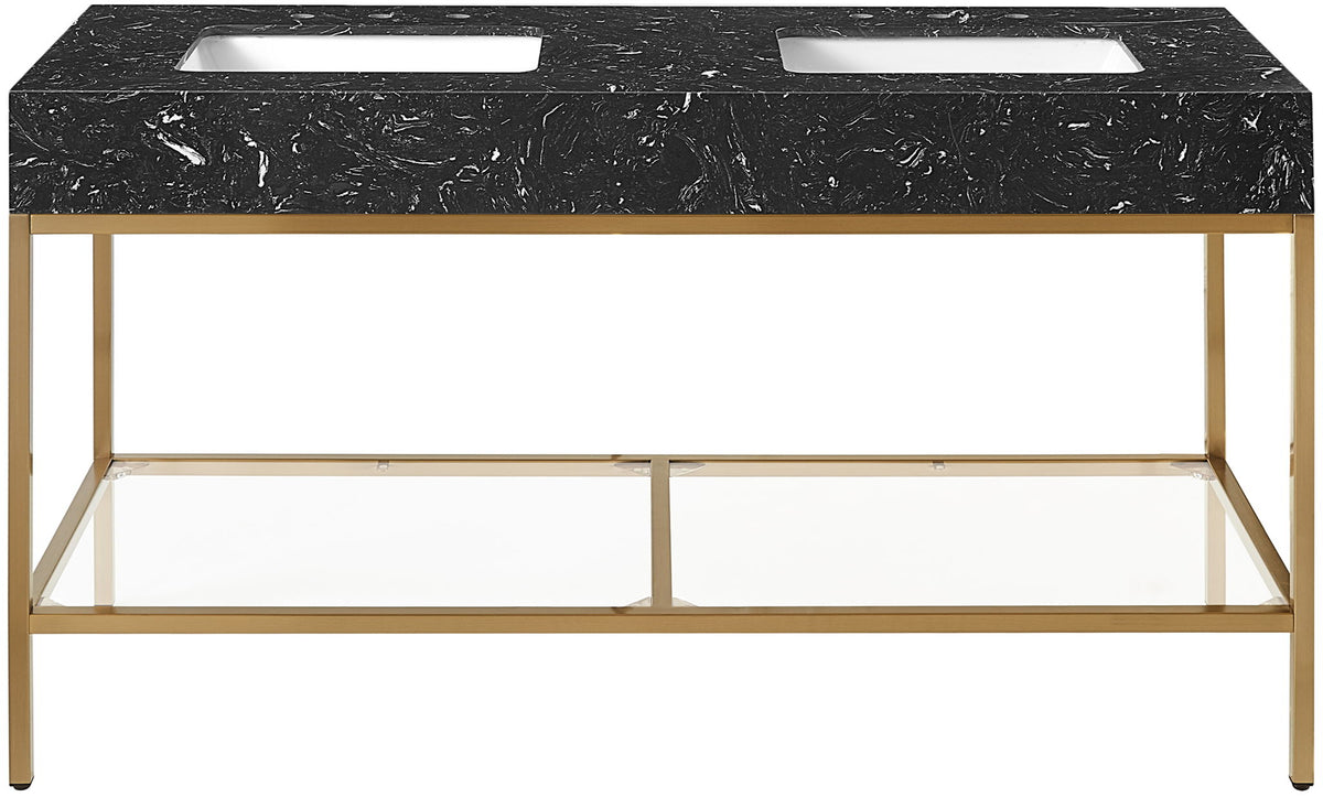 Marmo - Engineered Marble Bathroom Vanity With Gold Base