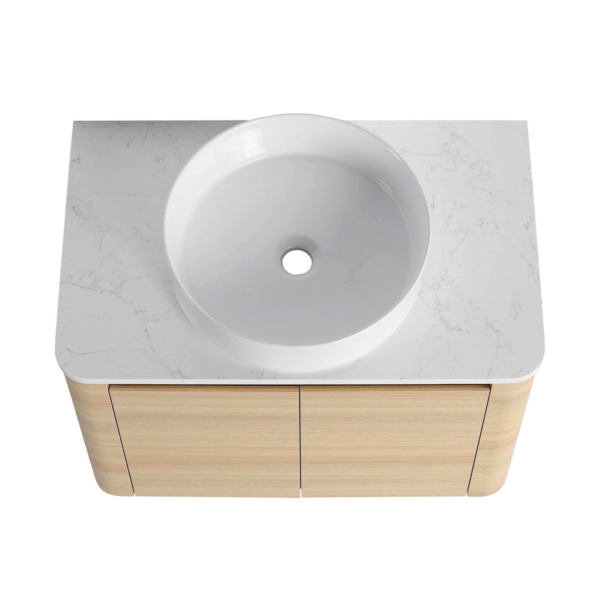 Mounted Bathroom Vanity With Art Sink & 2 Soft Close Doors