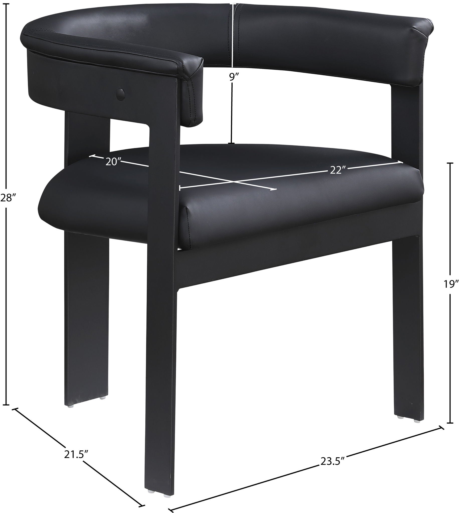 Romeo - Faux Leather Dining Chair With Black Base (Set of 2)