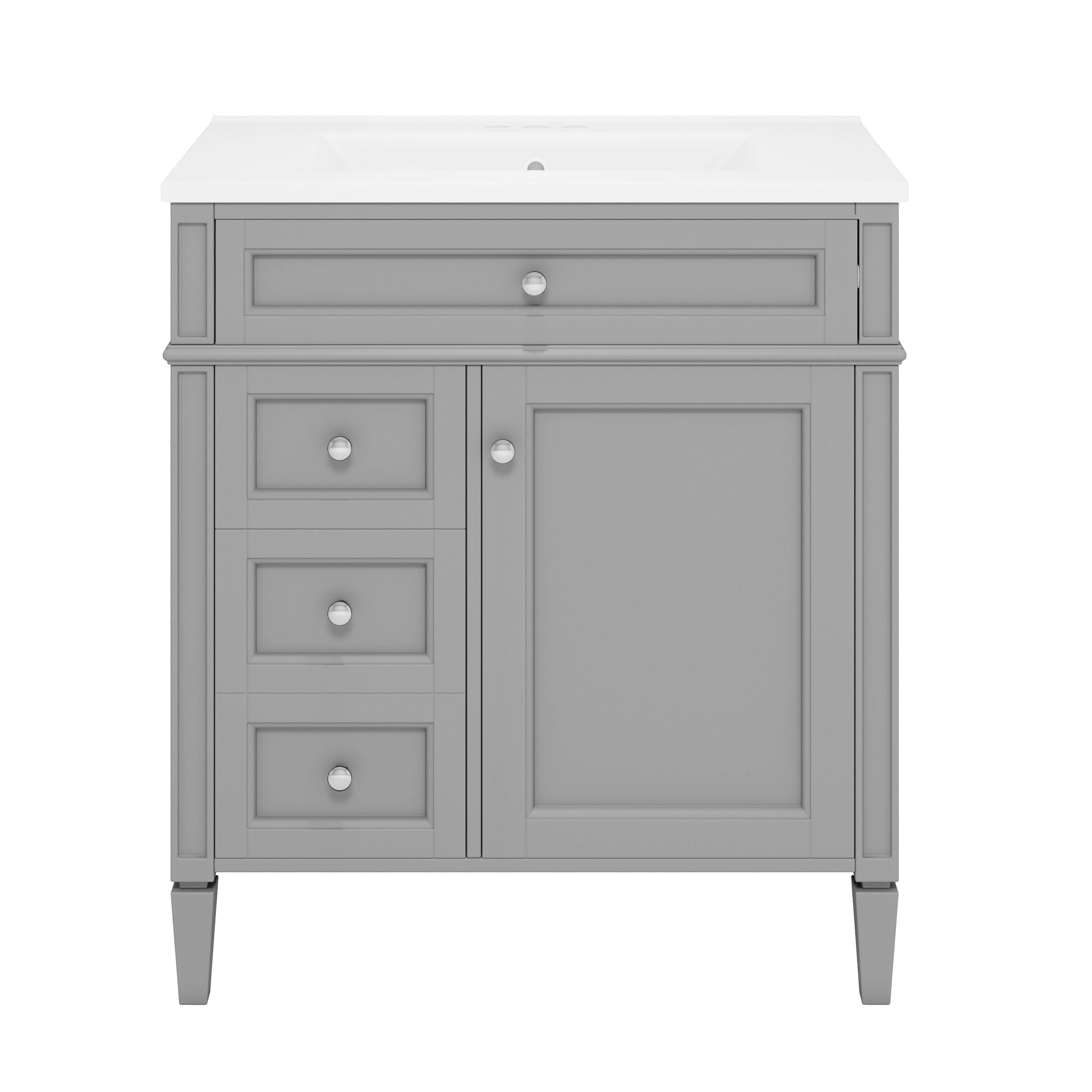 Bathroom Vanity With Top Sink, Storage Cabinet With 2 Drawers, Tip Out Drawer