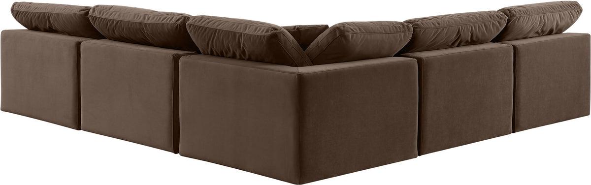 Comfy - 5 Piece Velvet Modular Corner Armless Sectional