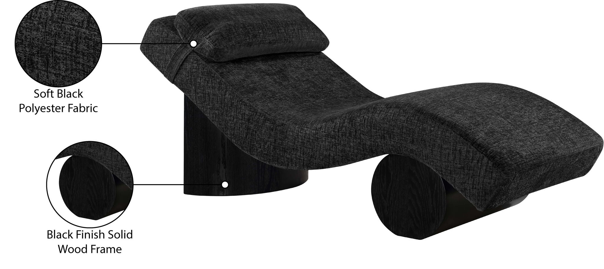 Marcella - Chaise Lounge - Black Base