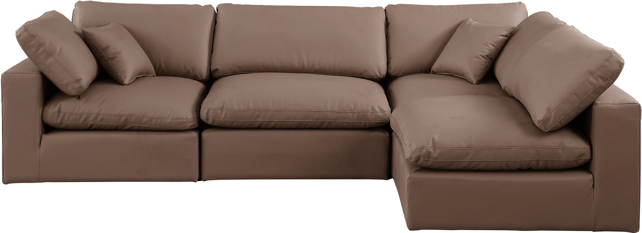 Comfy - 4 Piece Faux Leather Modular Armless Sectional