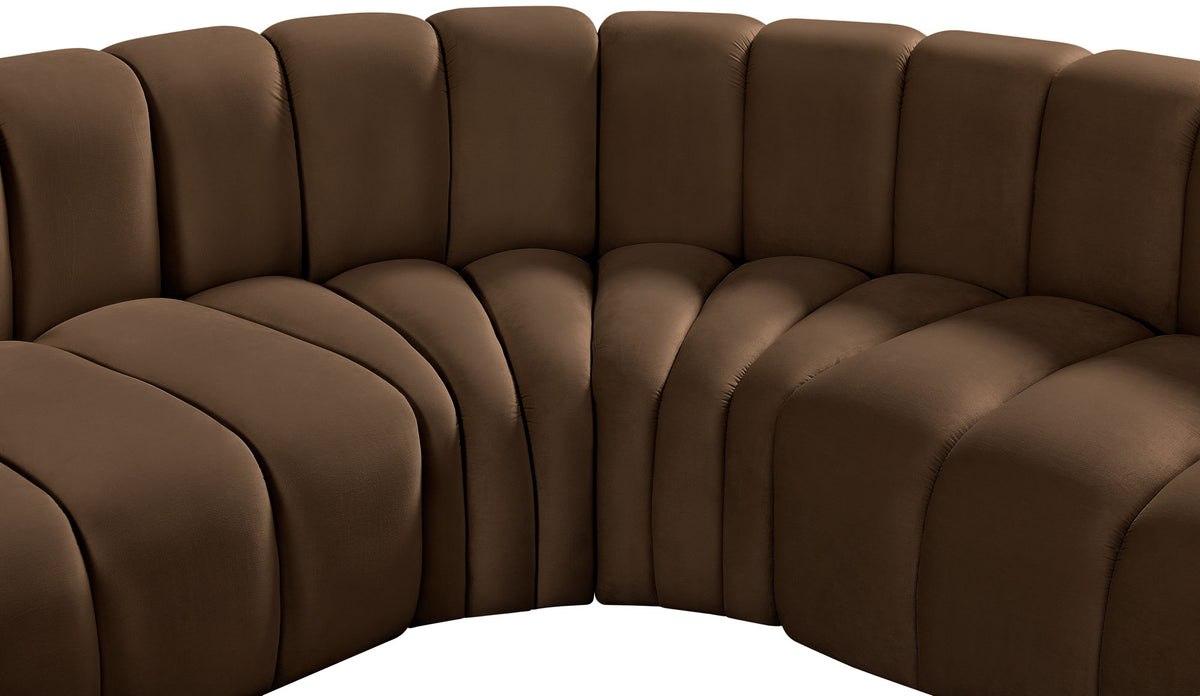 Arc - Velvet 7 Piece U-Shaped Modular Sofa