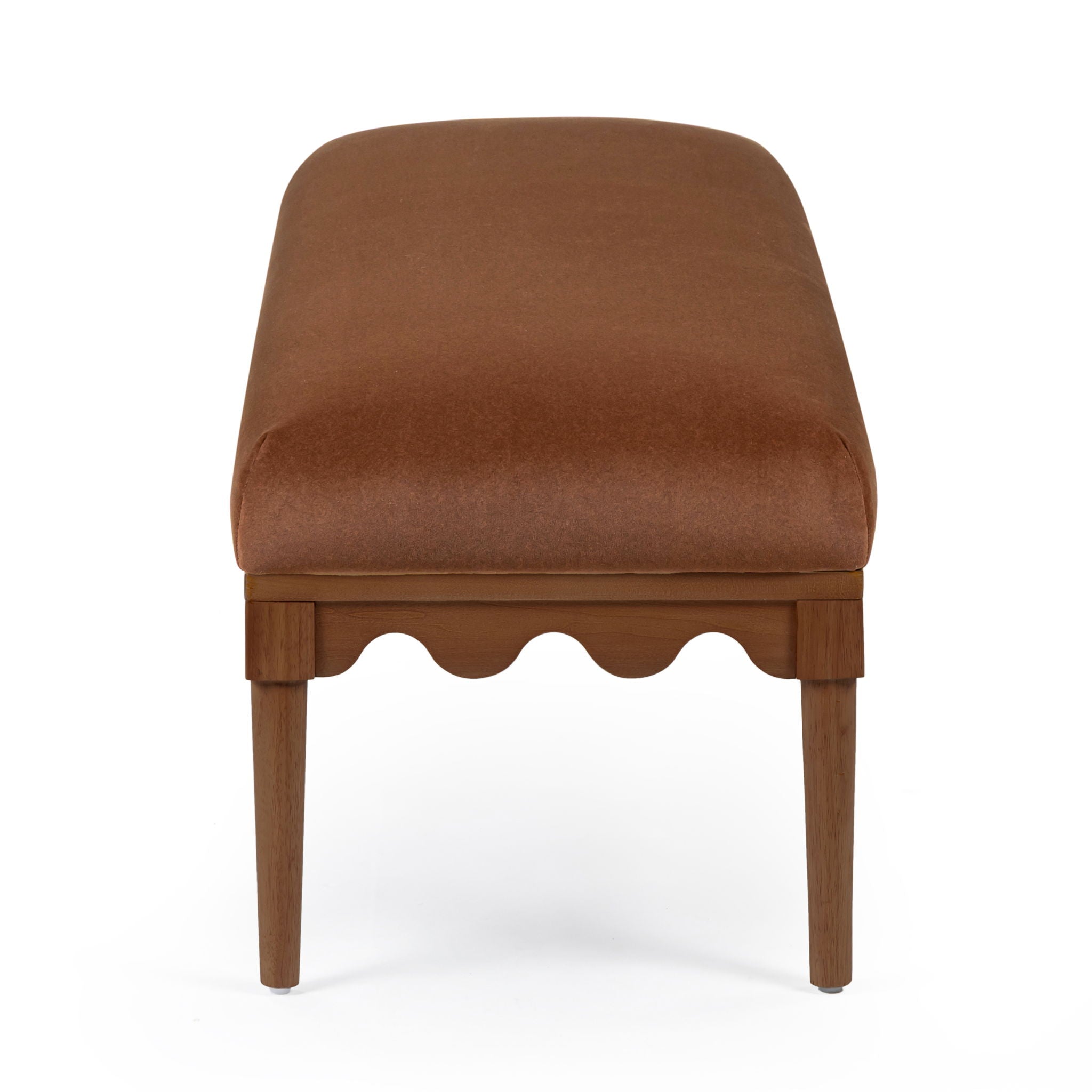 Oodle - Vegan Mohair Bench, Walnut Legs