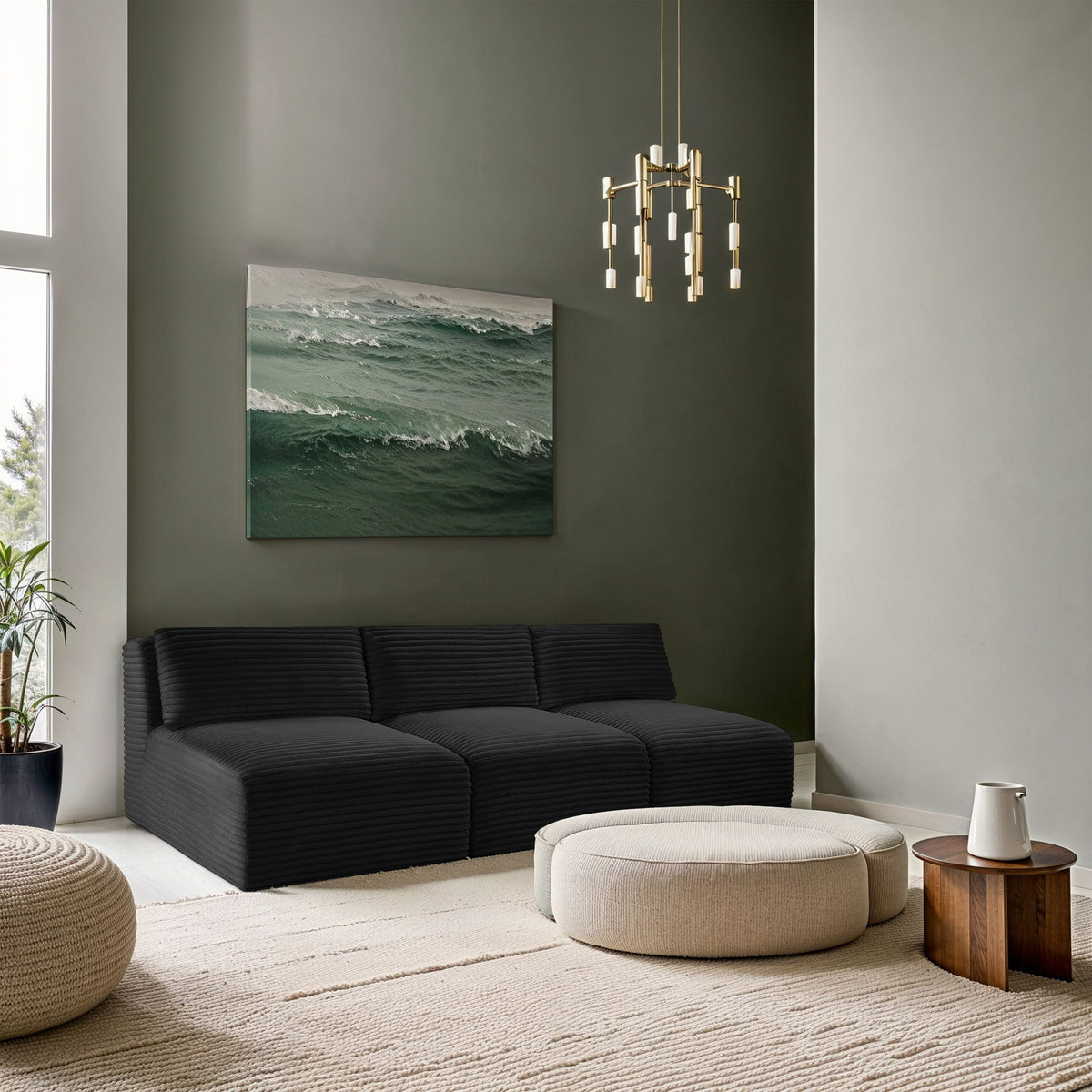 Shaggy - 3 Seat Modular Armless Sofa