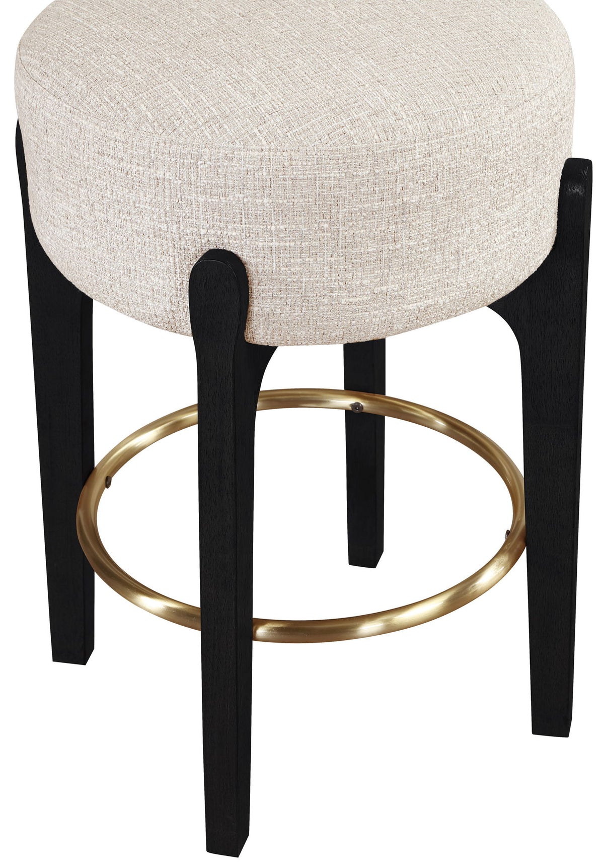 Torino - Backless Counter Stool With Brushed Black Base (Set of 2)