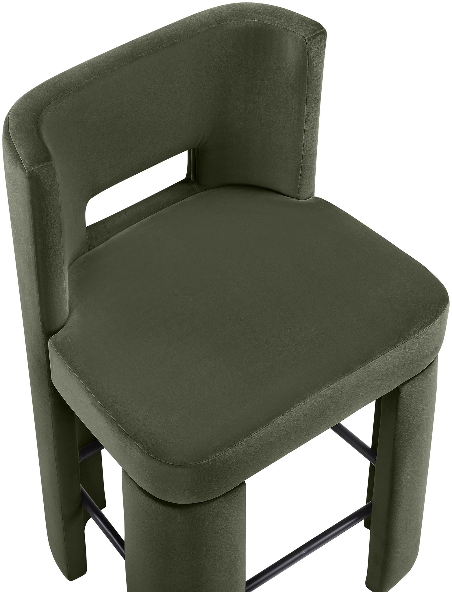 Zuno - Velvet Performance Fabric Upholstered Counter Stool (Set of 2)