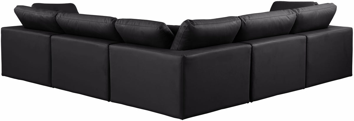 Comfy - 5 Piece Faux Leather Modular Corner Sectional