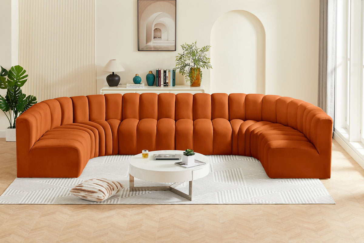 Arc - Velvet Modular U-Shaped Sectional
