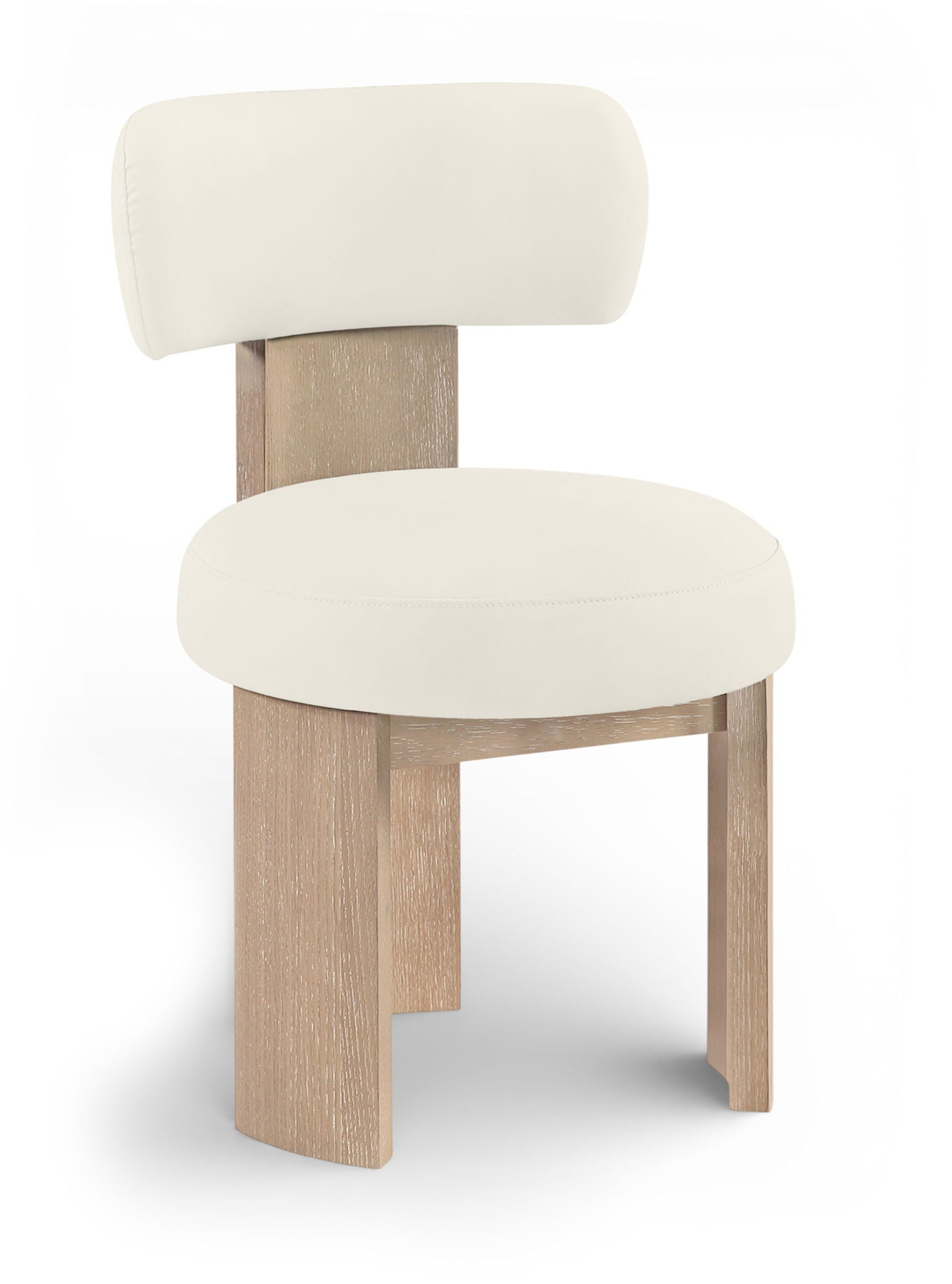 Atelier - Vegan Leather Upholstered Dining Chair (Set of 2) - Painted Natural Frame