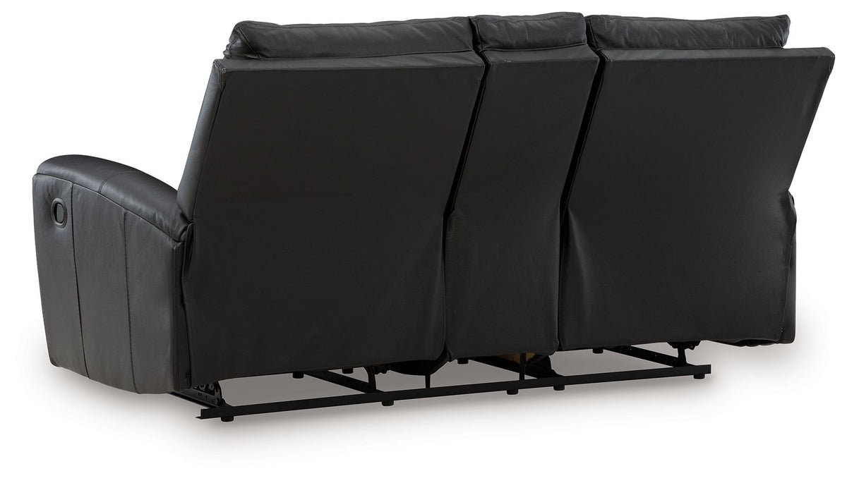 Glossmore - Reclining Loveseat With Console - Black