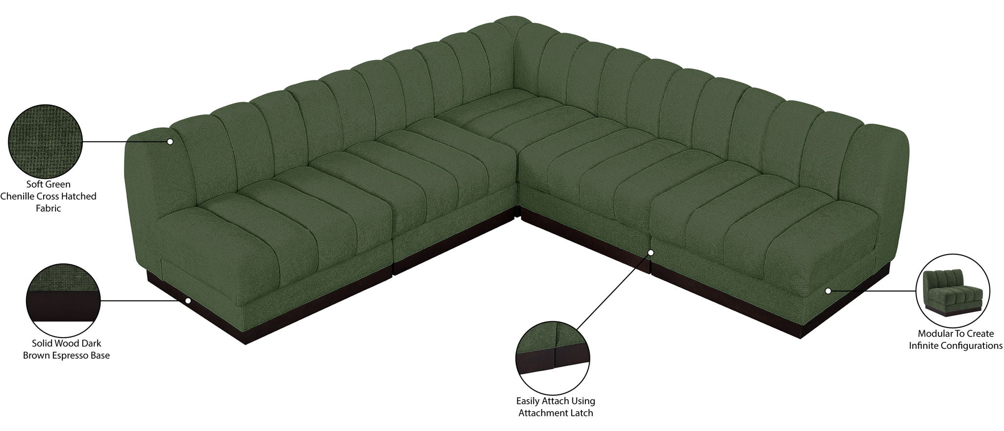 Quinn - 5 Piece Modular Sectional