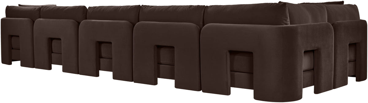 Hammond - Velvet Performance Fabric Upholstered 6 Piece L-Shaped Sectional